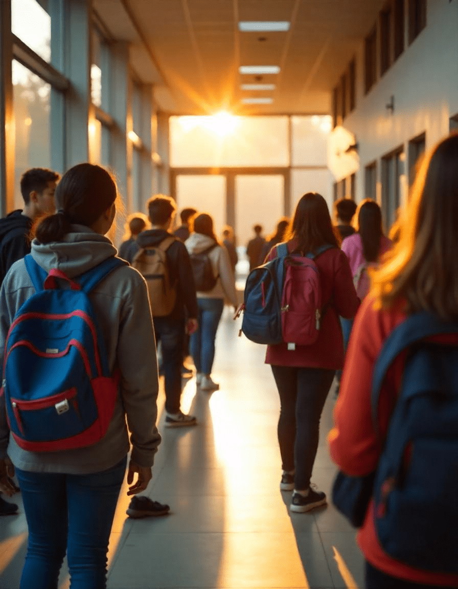 Élèves entrant dans un établissement scolaire équipé FileTech